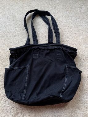 Thirty-One Retro Metro Black Canvas Tote Bag - GUC